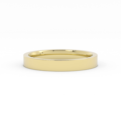 10K Yellow Gold 3mm  Flat Comfort Fit Wedding Band