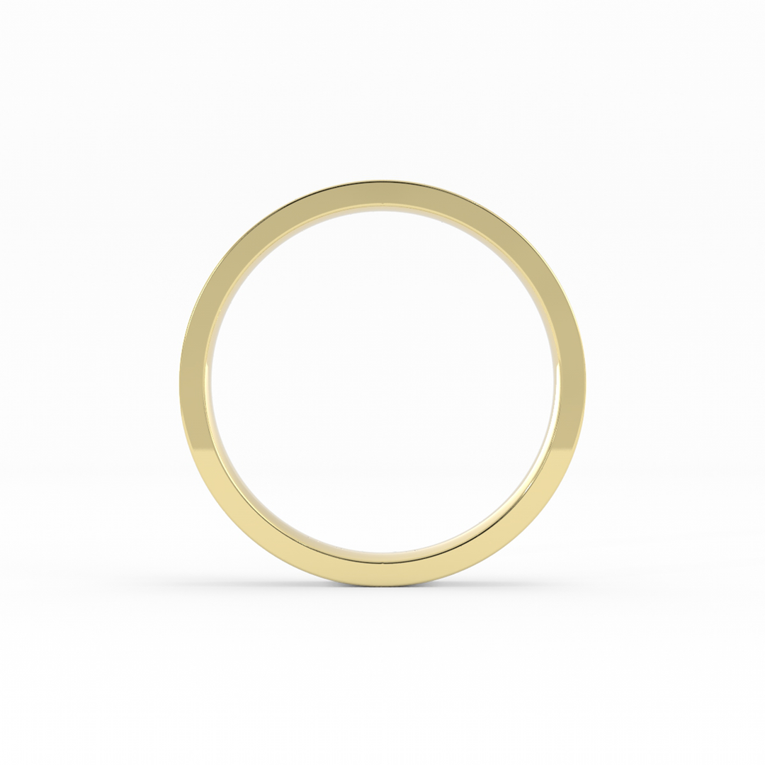 18K Yellow Gold High Polish Flat 3mm Wedding Band