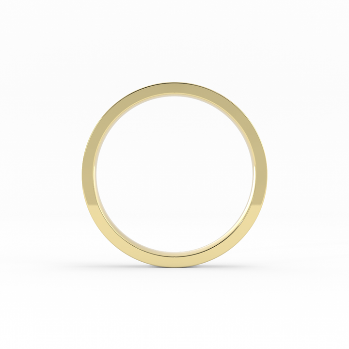 18K Yellow Gold High Polish Flat 3mm Wedding Band