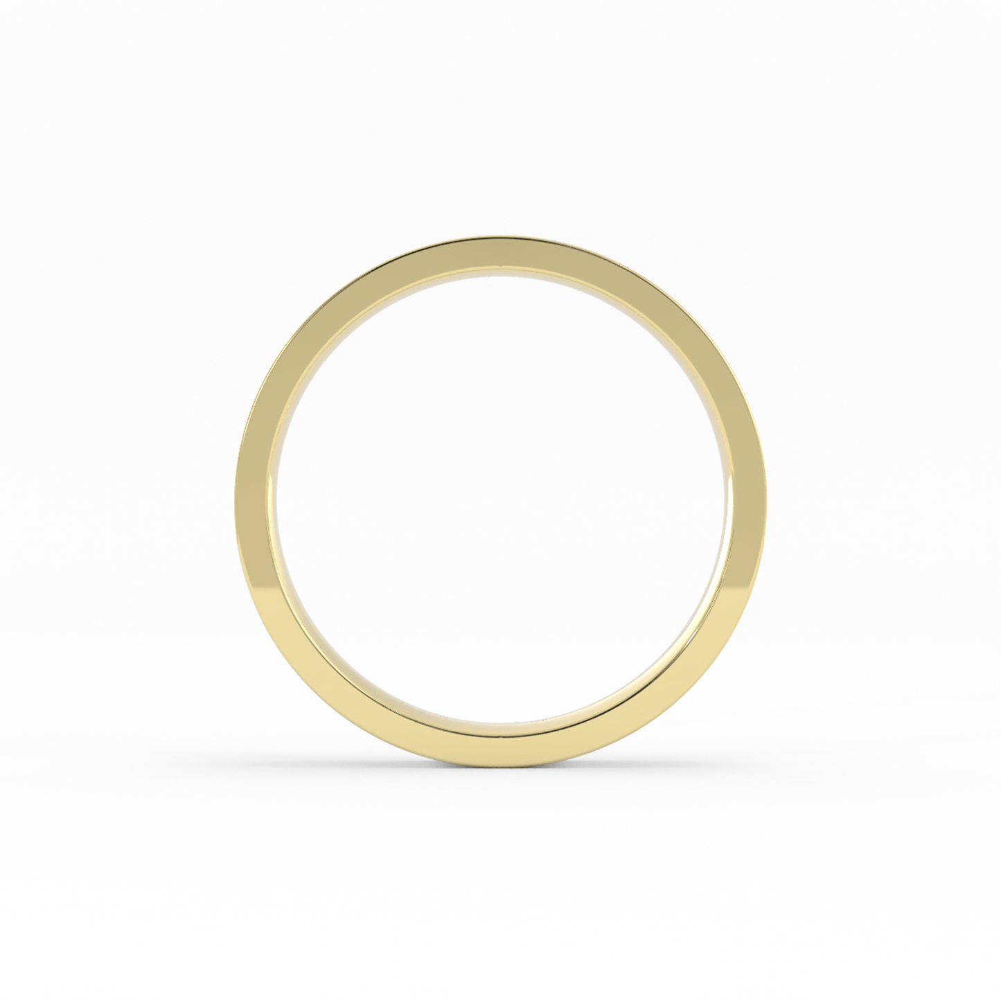 14K Yellow Gold 3mm  Flat Comfort Fit Wedding Band