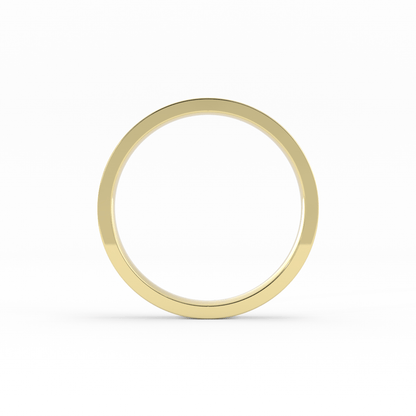14K Yellow Gold 3mm  Flat Comfort Fit Wedding Band