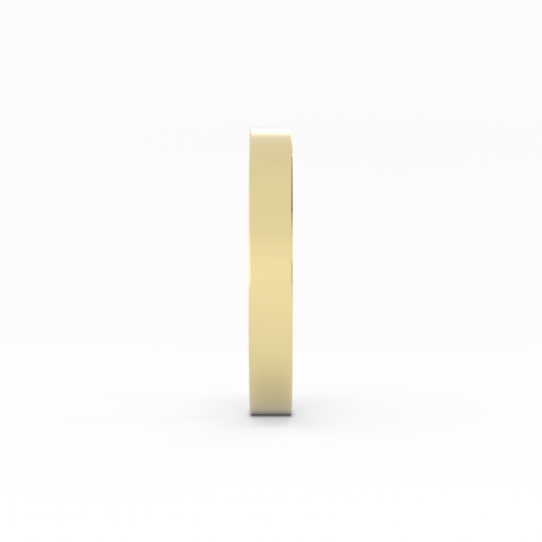 18K Yellow Gold High Polish Flat 3mm Wedding Band