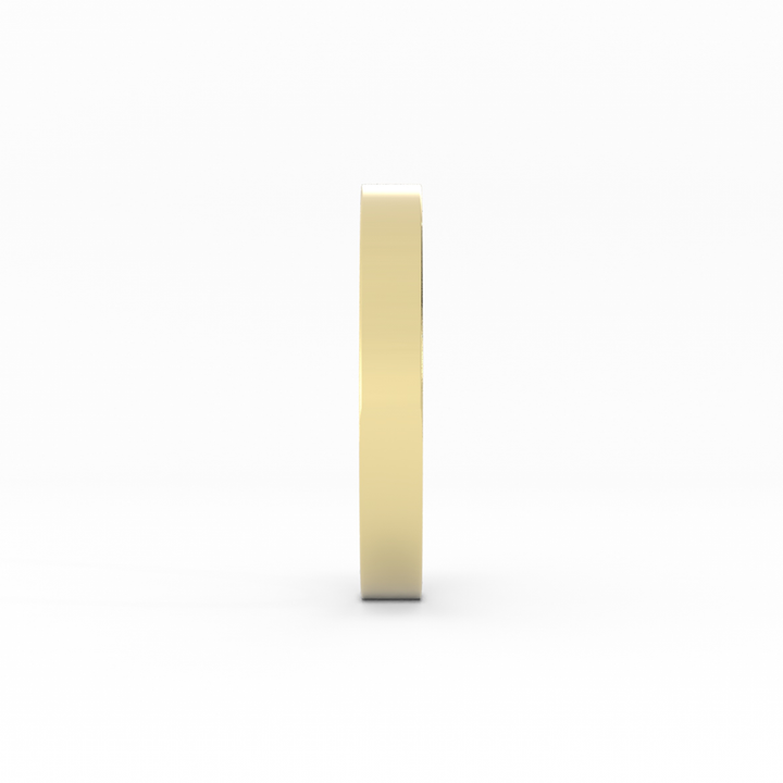 18K Yellow Gold High Polish Flat 3mm Wedding Band