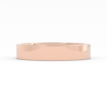 18K Rose Gold 4mm  Flat Comfort Fit Wedding Band