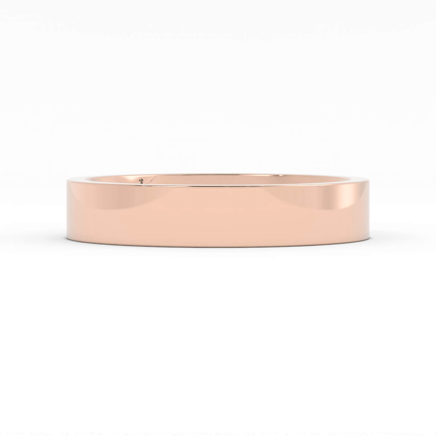 10K Rose Gold 4mm  Flat Comfort Fit Wedding Band