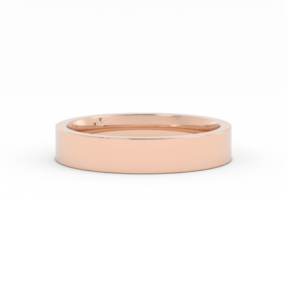 10K Rose Gold 4mm  Flat Comfort Fit Wedding Band