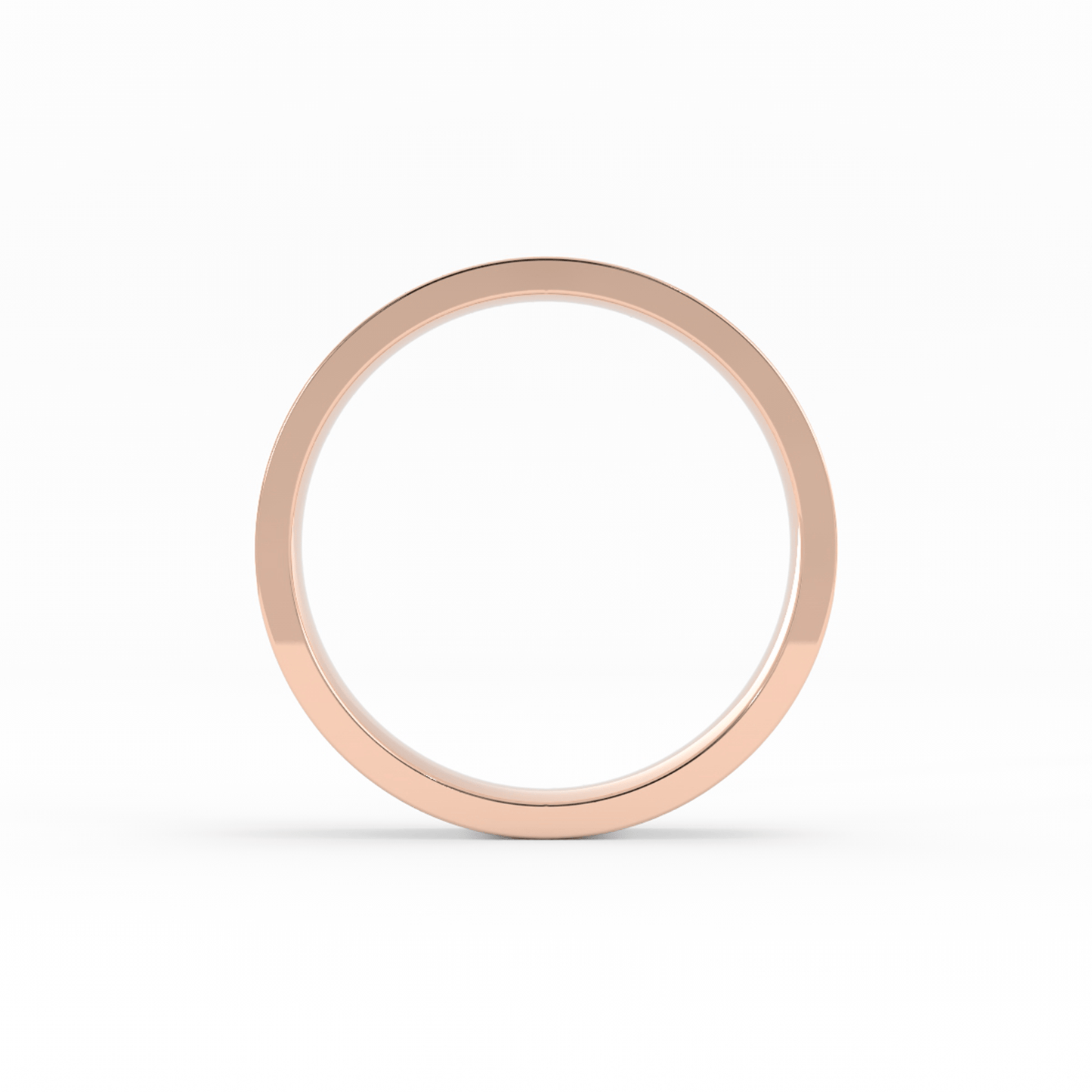 18K Rose Gold 4mm  Flat Comfort Fit Wedding Band
