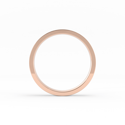 18K Rose Gold 4mm  Flat Comfort Fit Wedding Band