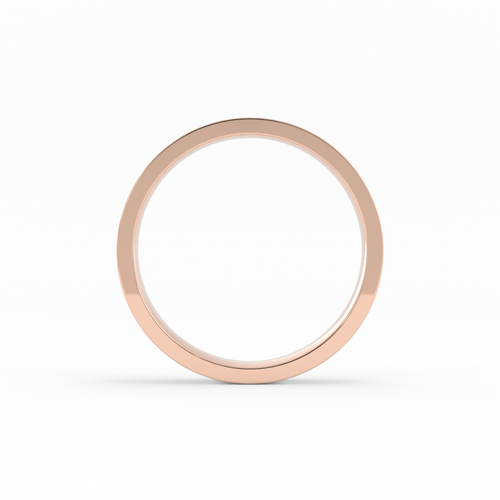 10K Rose Gold High Polish Flat 4mm Wedding Band