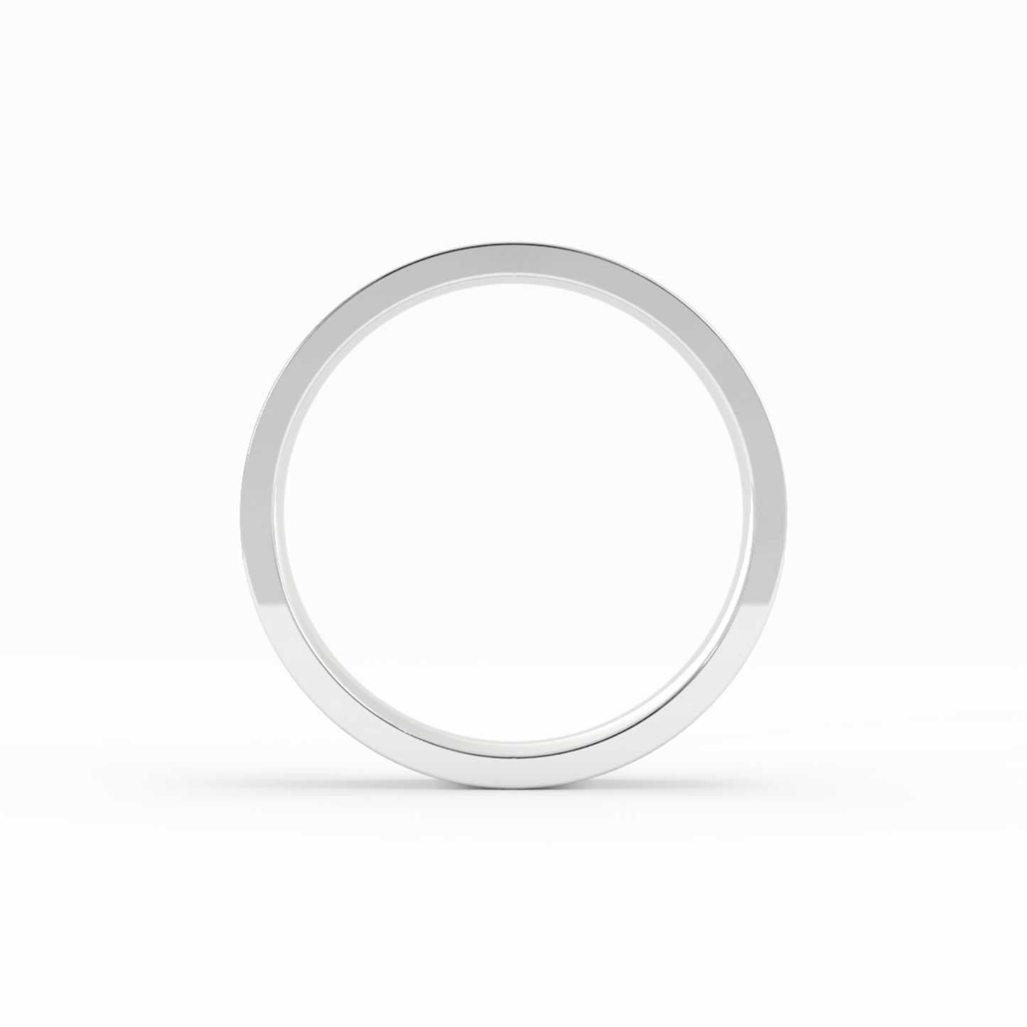 10K White Gold 4mm  Flat Comfort Fit Wedding Band