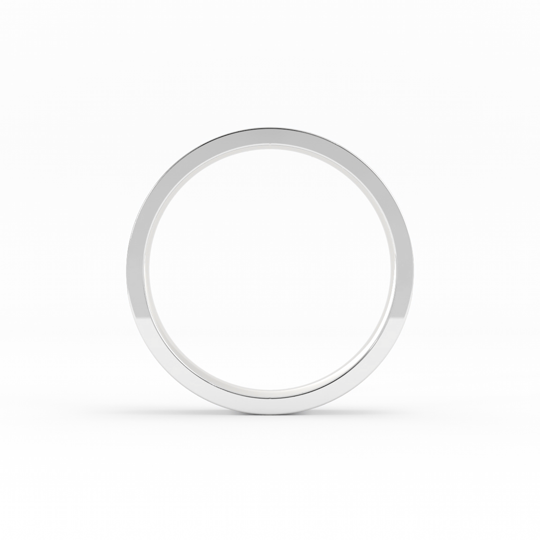 14K White Gold High Polish Flat 4mm Wedding Band