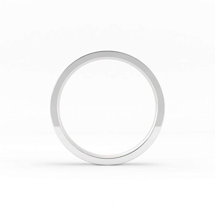 14K White Gold High Polish Flat 4mm Wedding Band