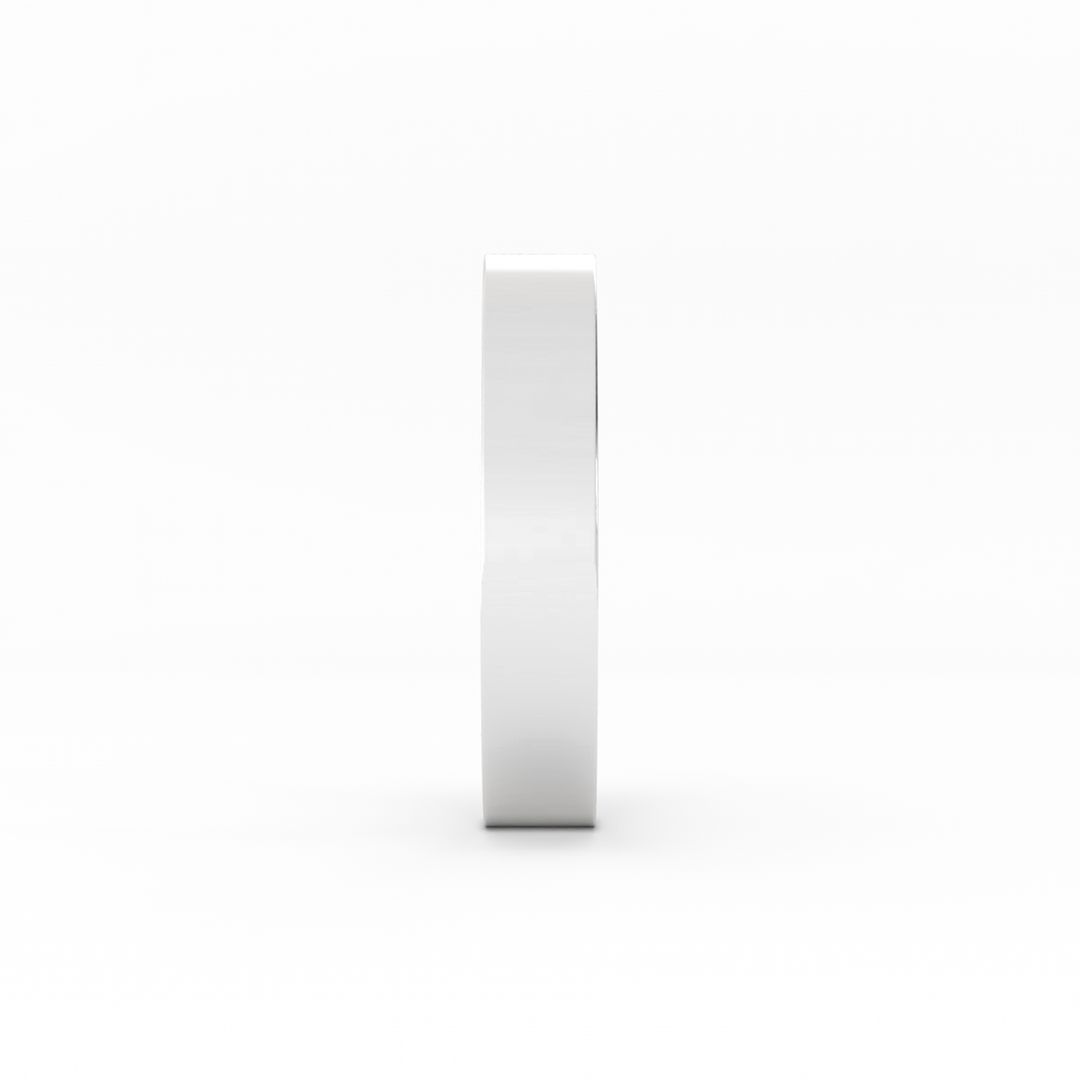 14K White Gold High Polish Flat 4mm Wedding Band