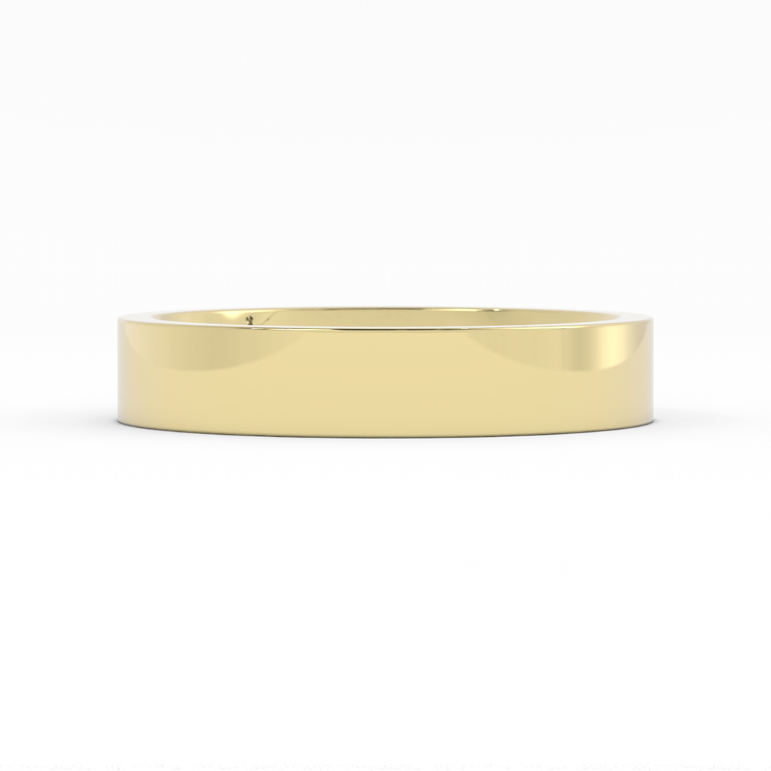 10K Yellow Gold High Polish Flat 4mm Wedding Band