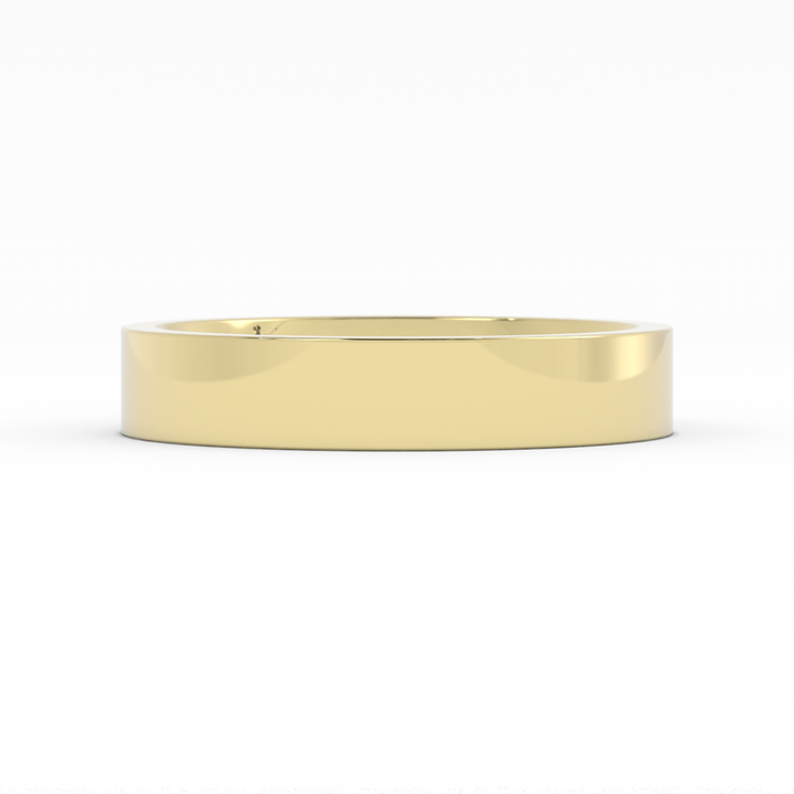 10K Yellow Gold High Polish Flat 4mm Wedding Band