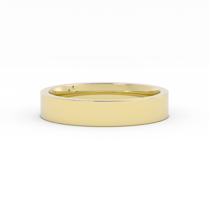 14K Yellow Gold 4mm  Flat Comfort Fit Wedding Band