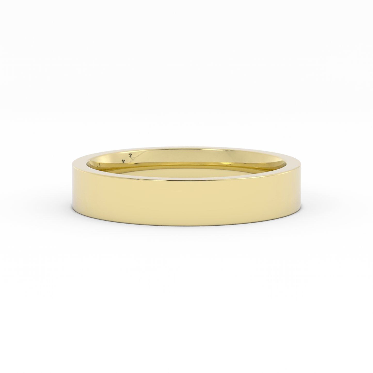 10k Yellow Gold 4mm  Flat Comfort Fit Wedding Band