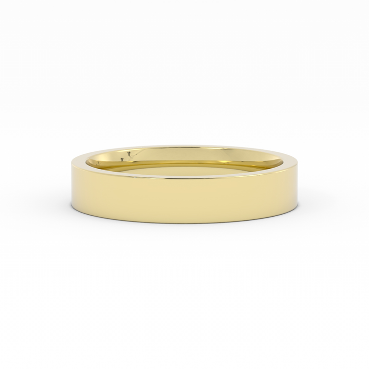 10K Yellow Gold High Polish Flat 4mm Wedding Band