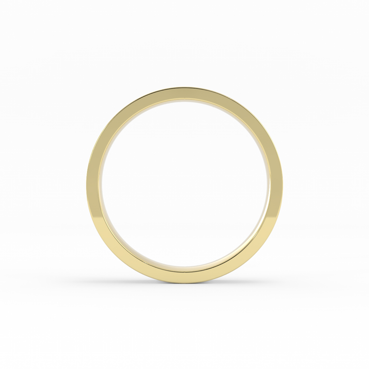 14K Yellow Gold High Polish Flat 4mm Wedding Band