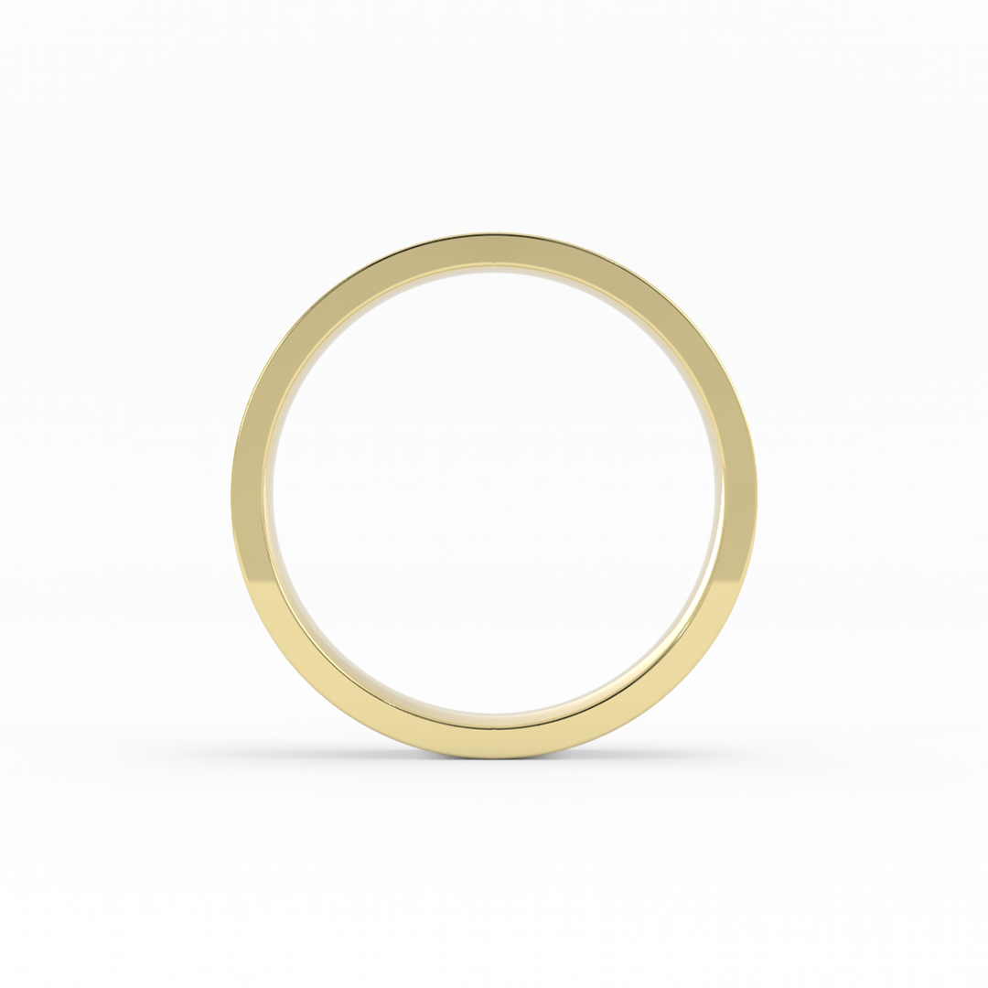 10K Yellow Gold High Polish Flat 4mm Wedding Band