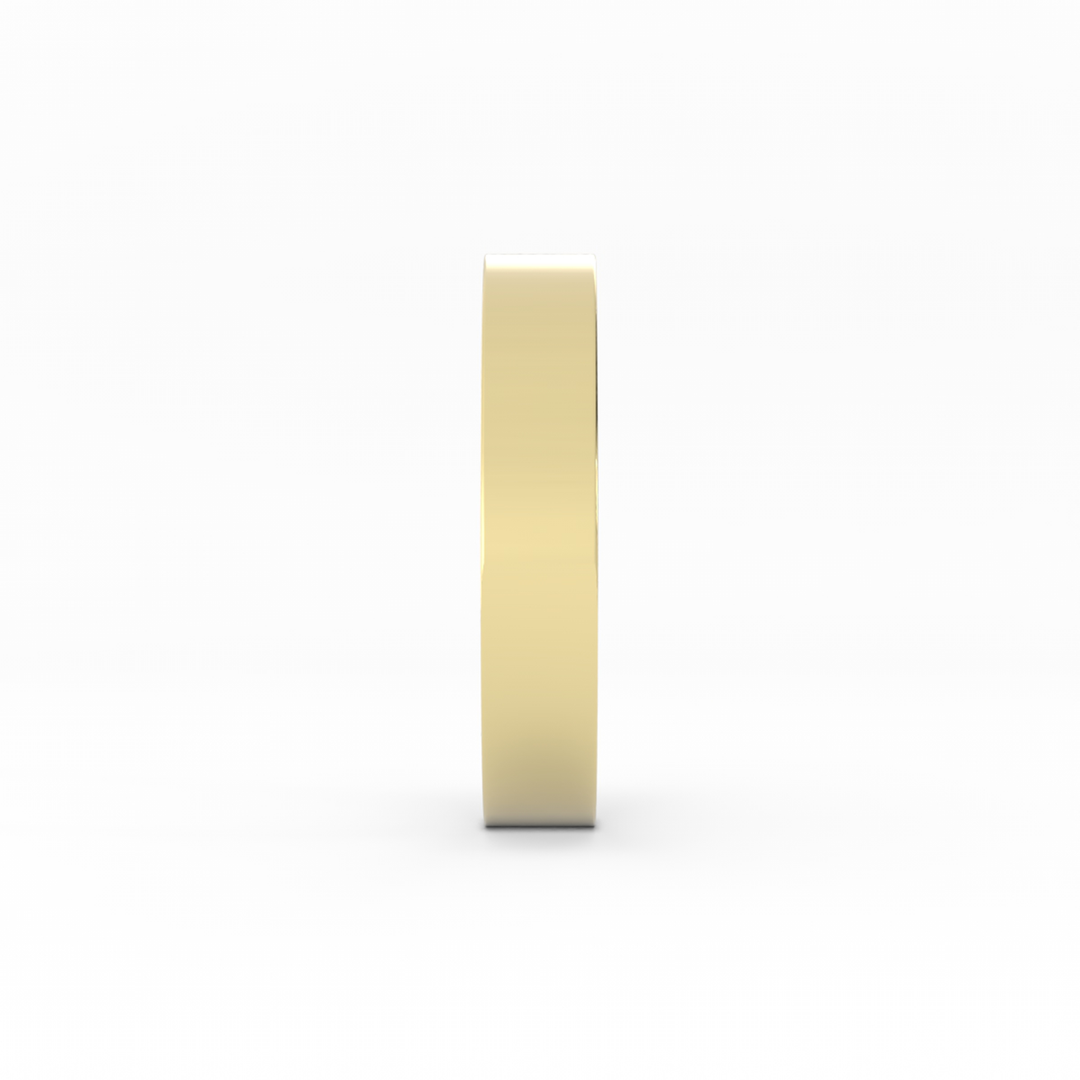 10K Yellow Gold High Polish Flat 4mm Wedding Band