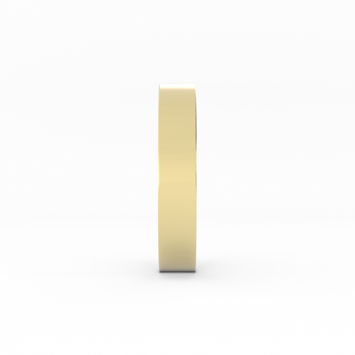 10K Yellow Gold High Polish Flat 4mm Wedding Band