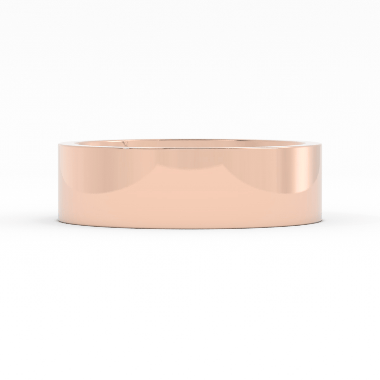 18K Rose Gold 6mm  Flat Comfort Fit Wedding Band