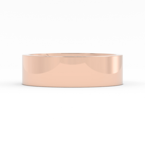 14K Rose Gold 6mm  Flat Comfort Fit Wedding Band