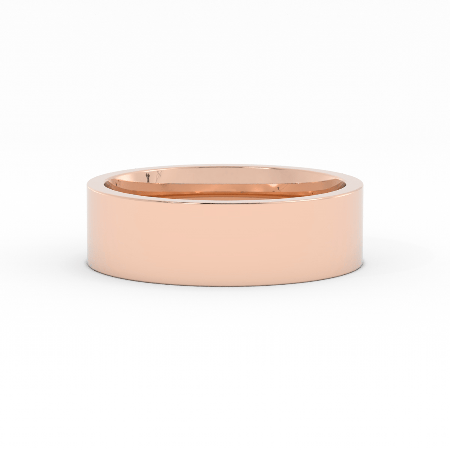 10K Rose Gold 6mm  Flat Comfort Fit Wedding Band