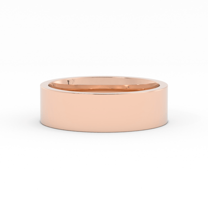 10K Rose Gold 6mm  Flat Comfort Fit Wedding Band