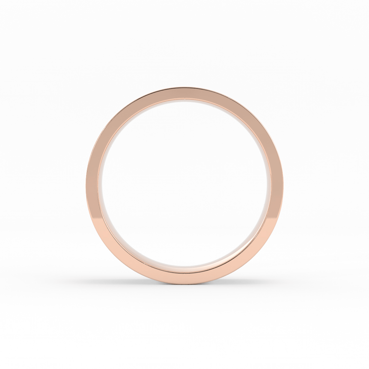14K Rose Gold 6mm  Flat Comfort Fit Wedding Band