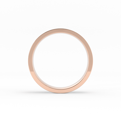 14K Rose Gold 6mm  Flat Comfort Fit Wedding Band