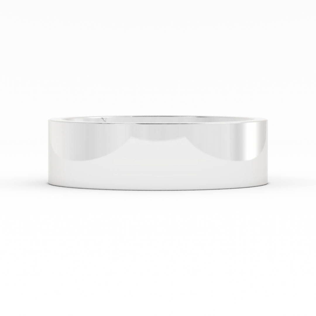 Platinum High Polish Flat 6mm Wedding Band