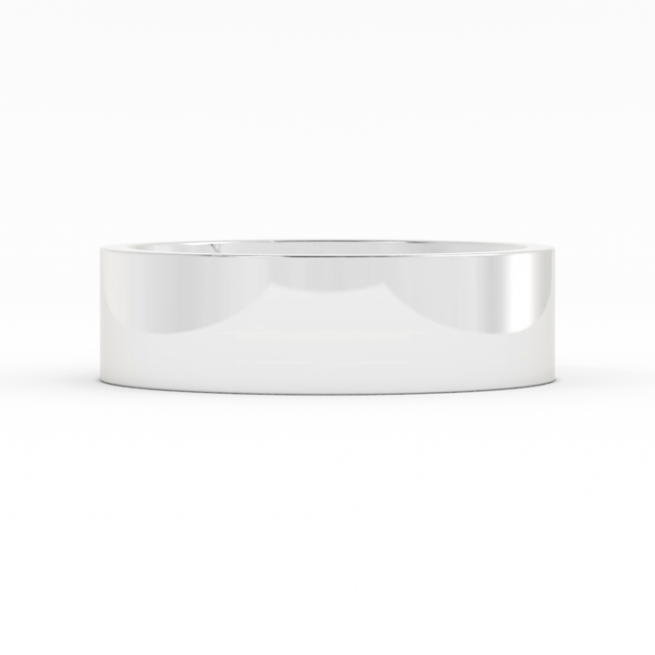 Platinum High Polish Flat 6mm Wedding Band