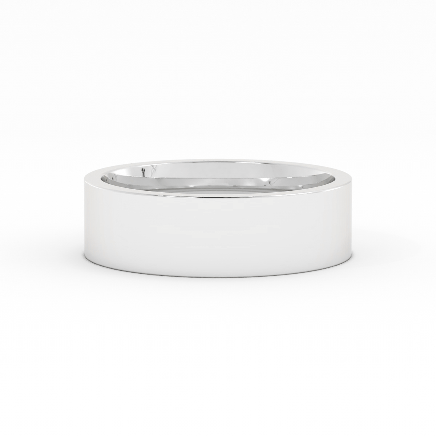 10K White Gold 6mm  Flat Comfort Fit Wedding Band