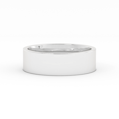 10K White Gold 6mm  Flat Comfort Fit Wedding Band