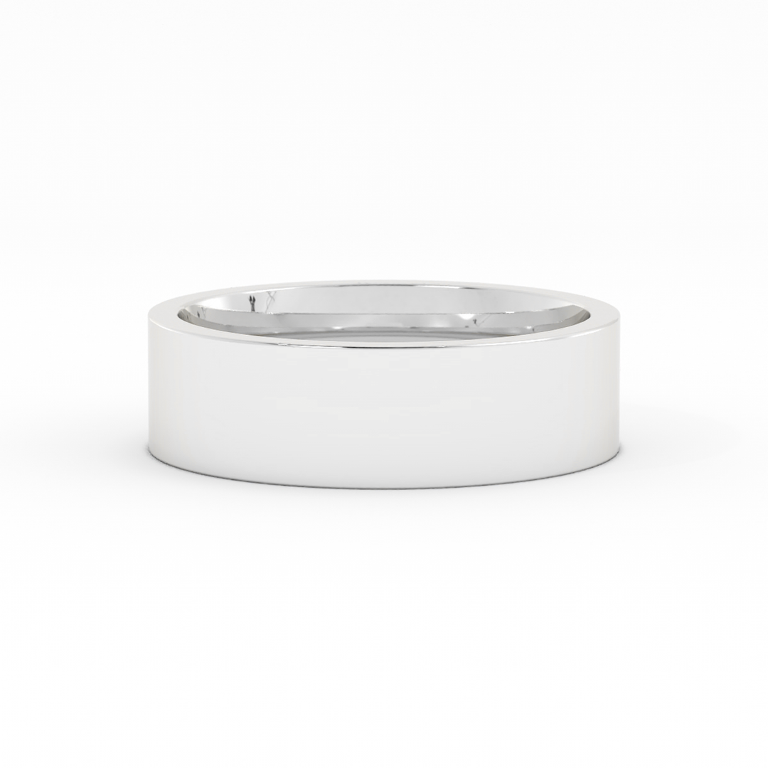Platinum High Polish Flat 6mm Wedding Band
