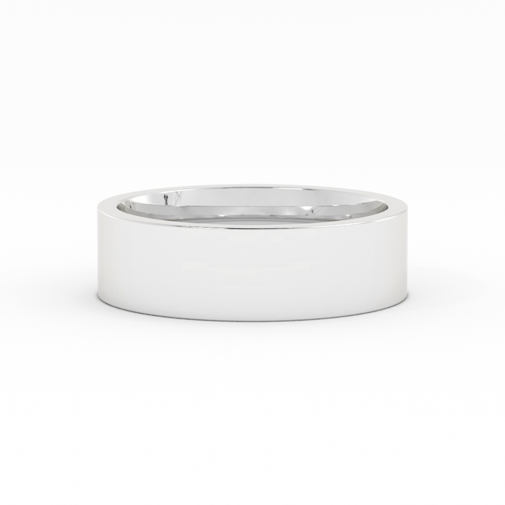 Platinum High Polish Flat 6mm Wedding Band
