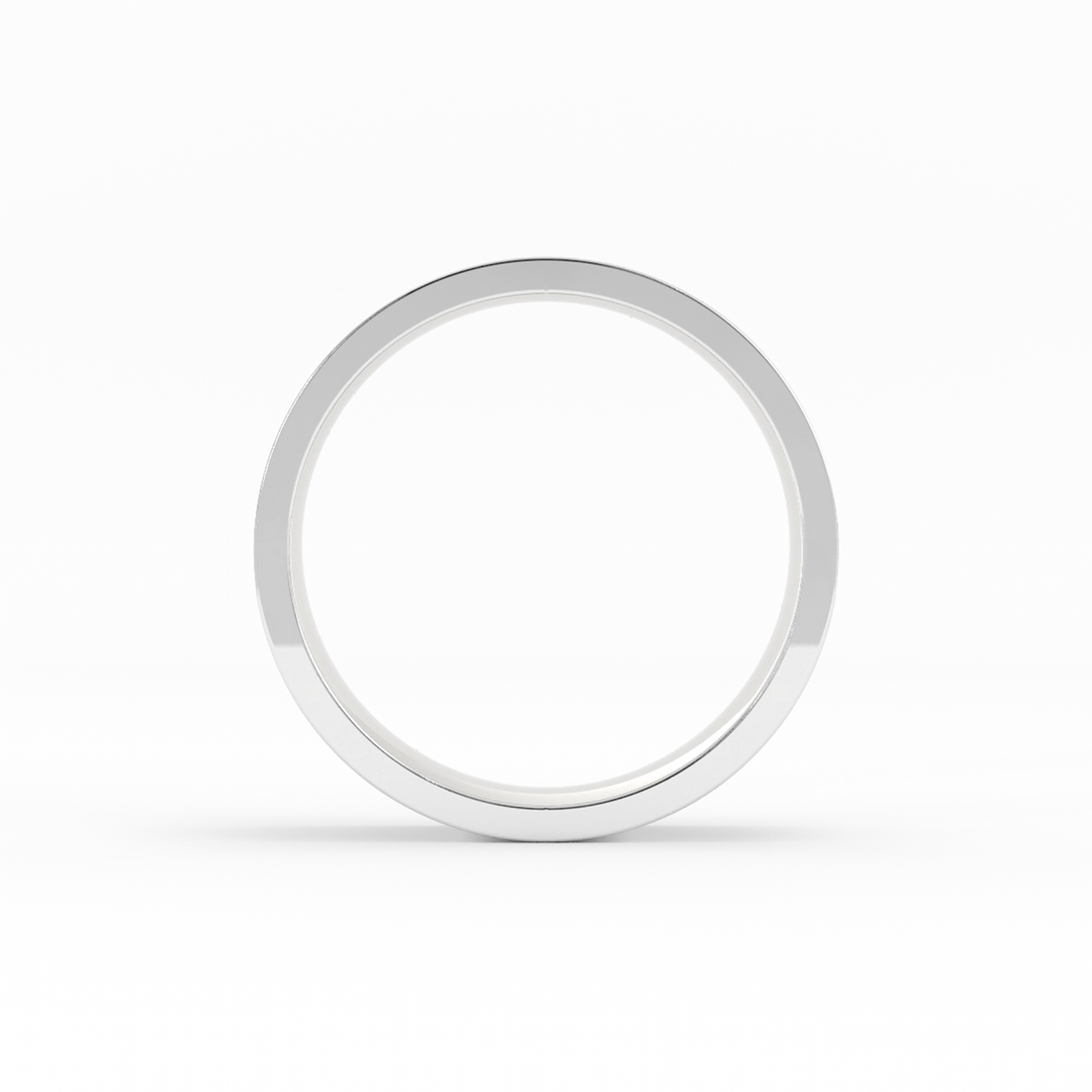 18K White Gold High Polish Flat 6mm Wedding Band
