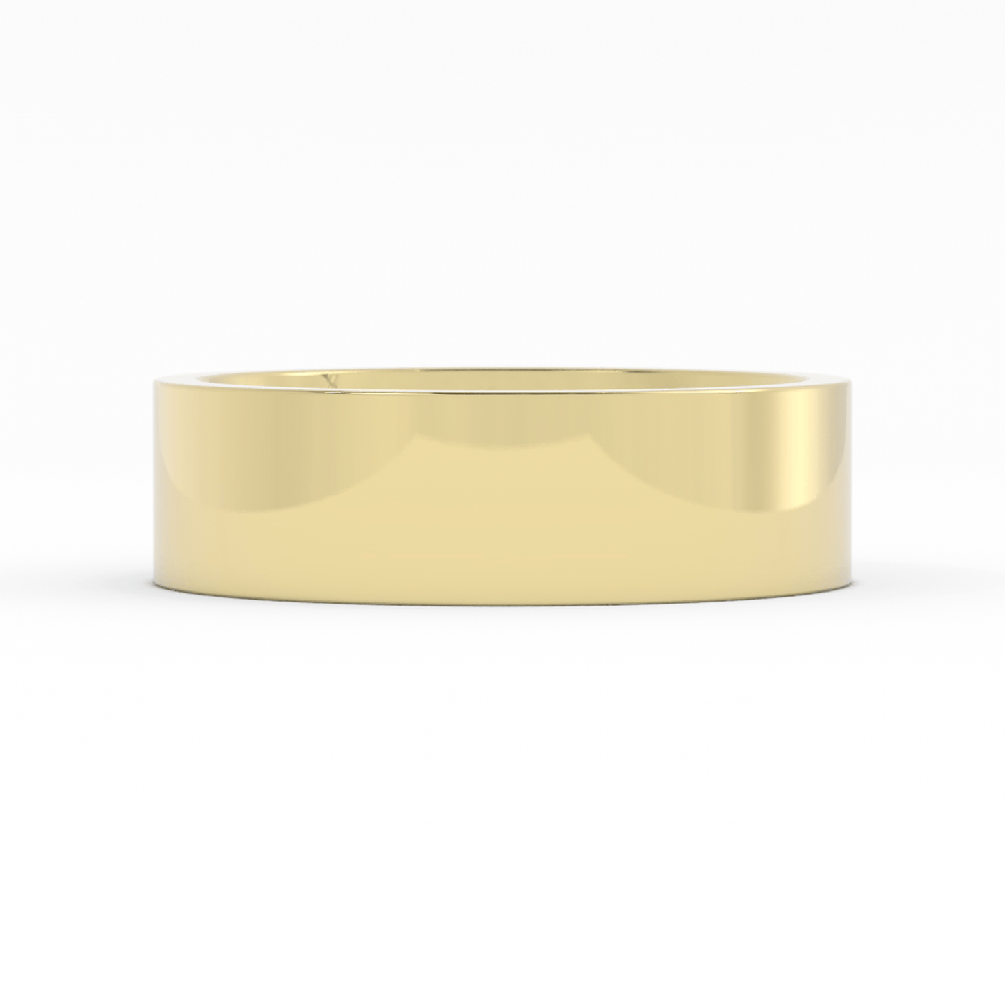 18K Yellow Gold 6mm  Flat Comfort Fit Wedding Band