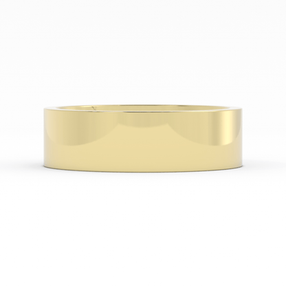 10k Yellow Gold 6mm  Flat Comfort Fit Wedding Band