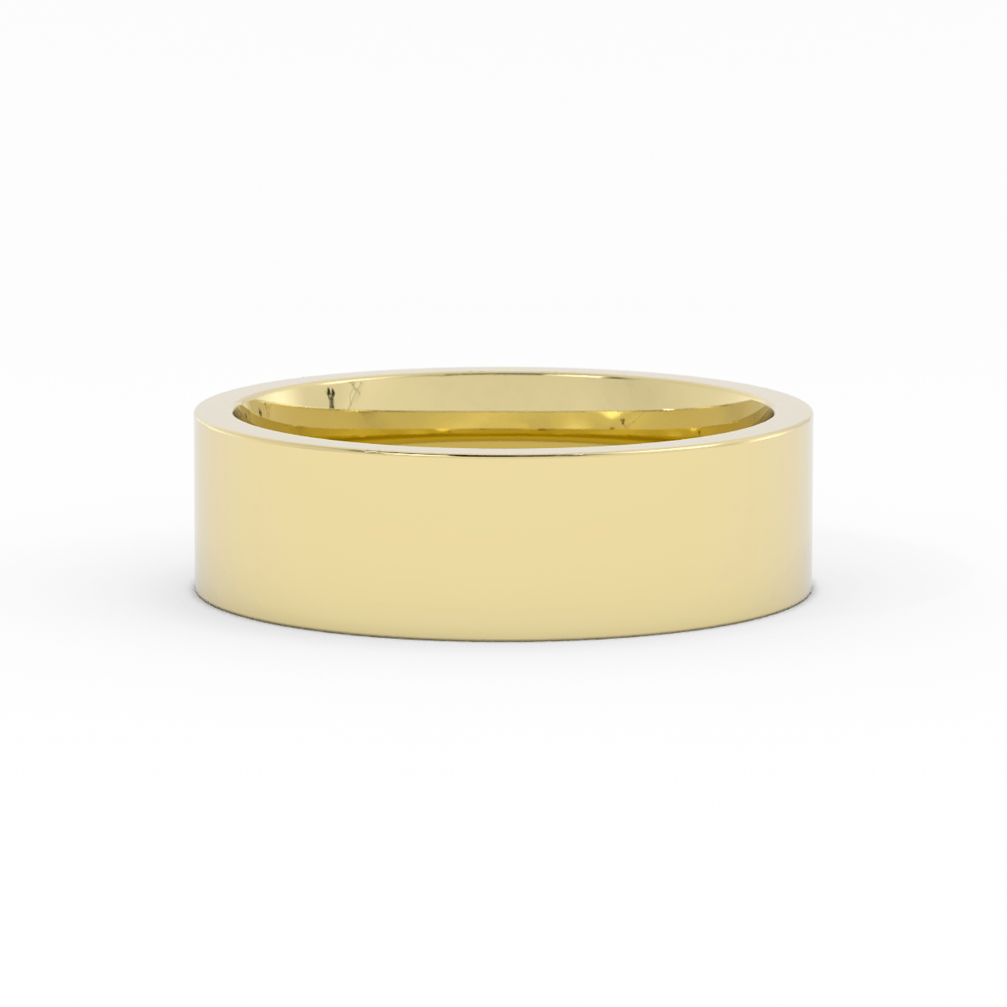 14K Yellow Gold 6mm  Flat Comfort Fit Wedding Band