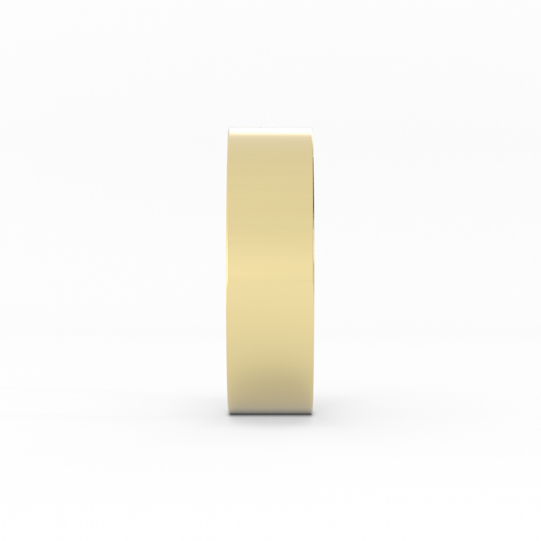 10K Yellow Gold High Polish Flat 6mm Wedding Band