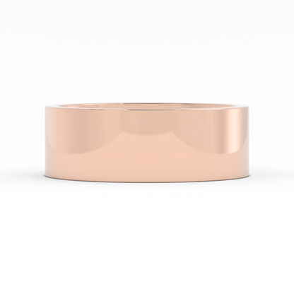 14K Rose Gold 7mm  Flat Comfort Fit Wedding Band