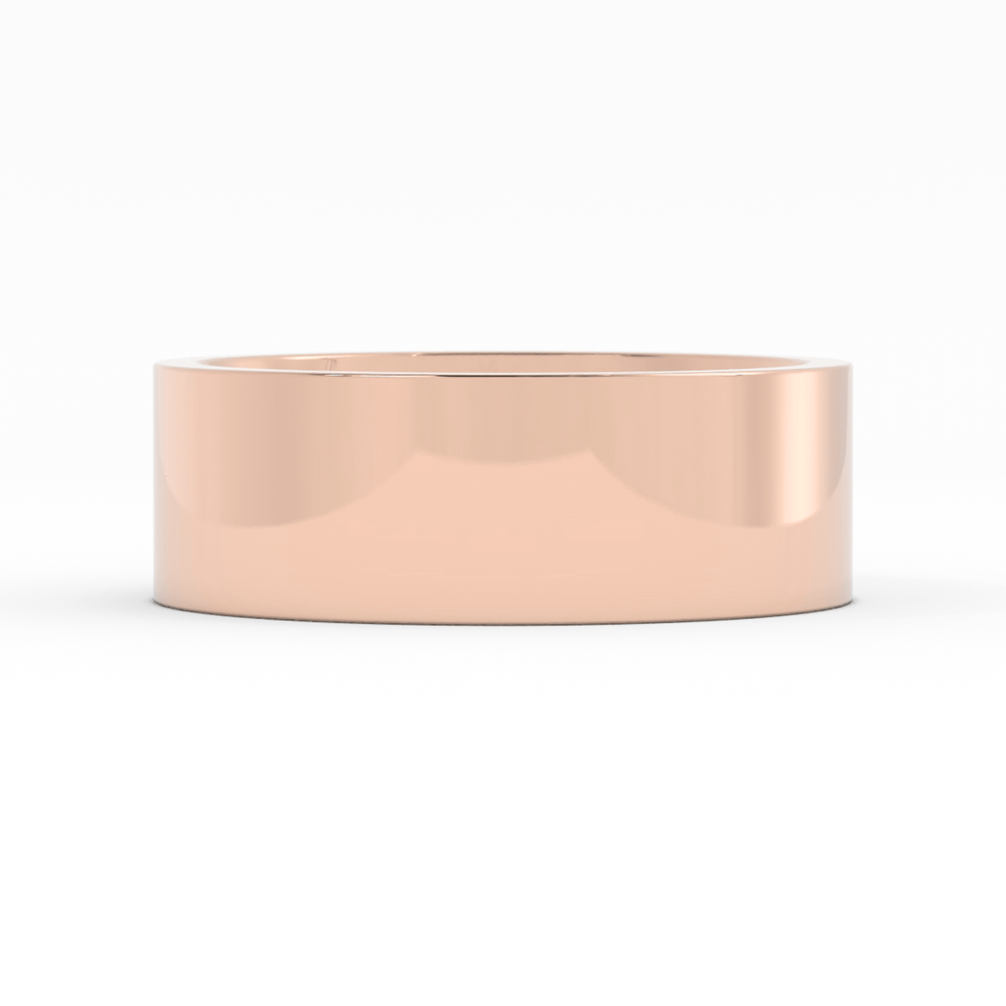 10K Rose Gold 7mm  Flat Comfort Fit Wedding Band