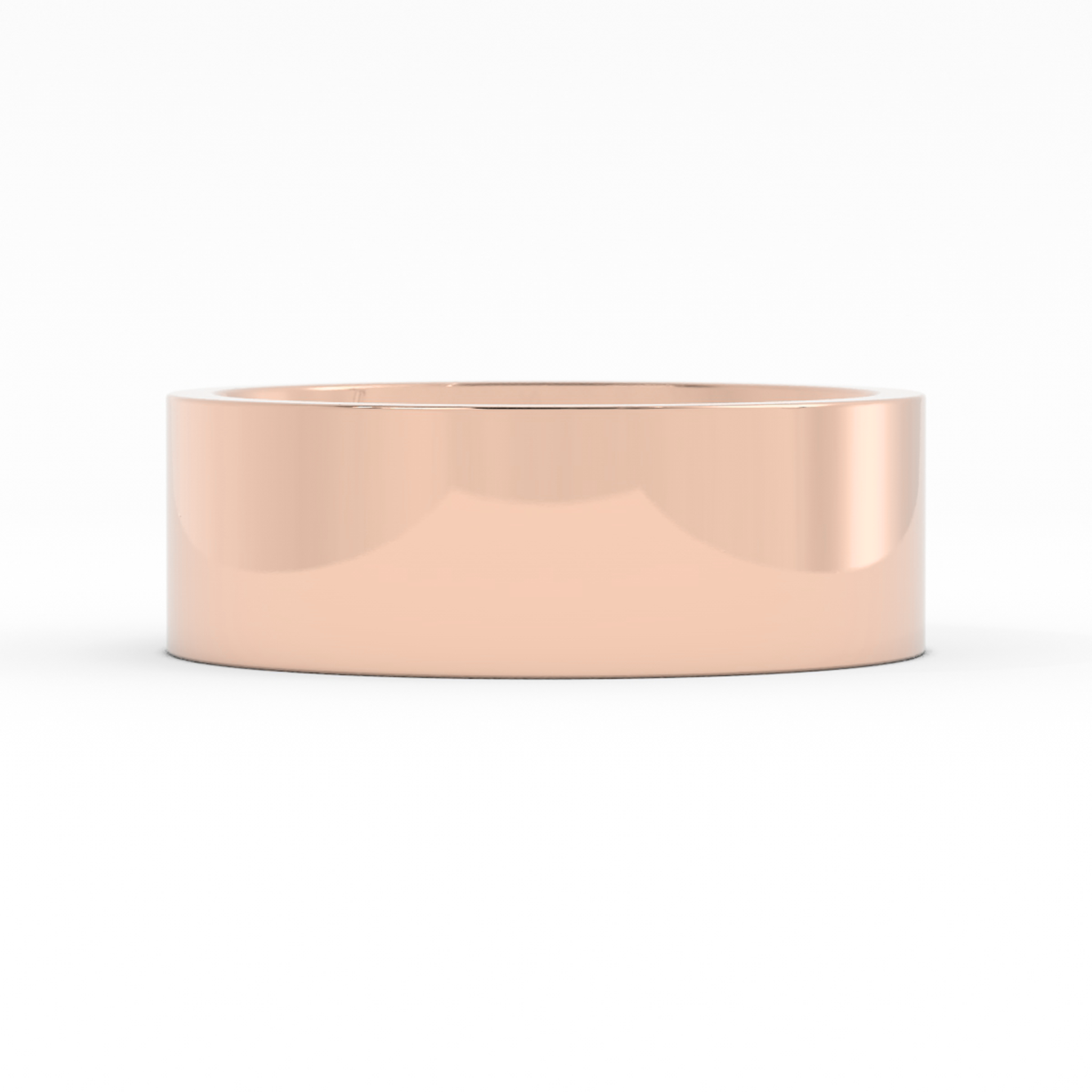 10K Rose Gold High Polish Flat 7mm Wedding Band