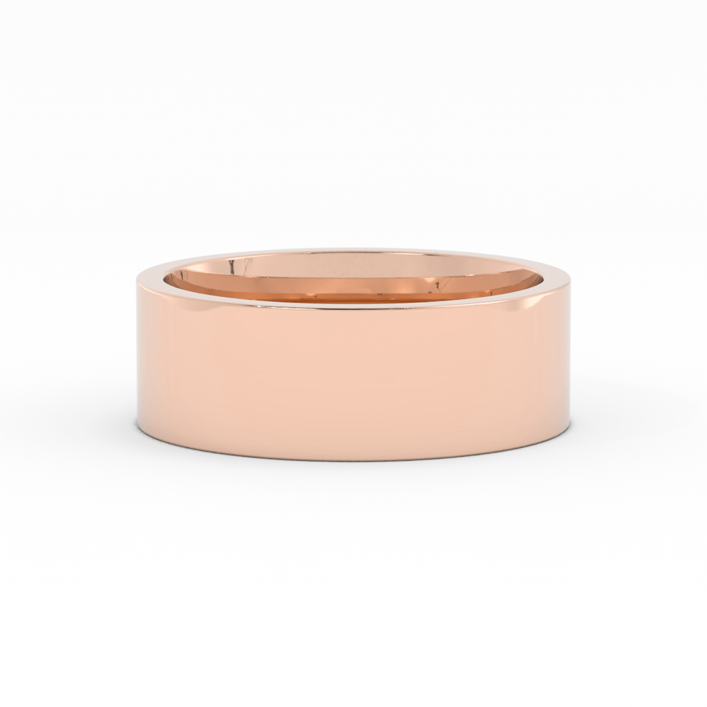 10K Rose Gold 7mm  Flat Comfort Fit Wedding Band