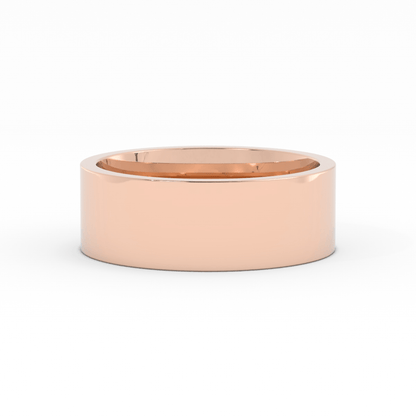 10K Rose Gold 7mm  Flat Comfort Fit Wedding Band