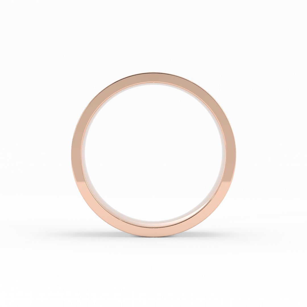 10K Rose Gold High Polish Flat 7mm Wedding Band