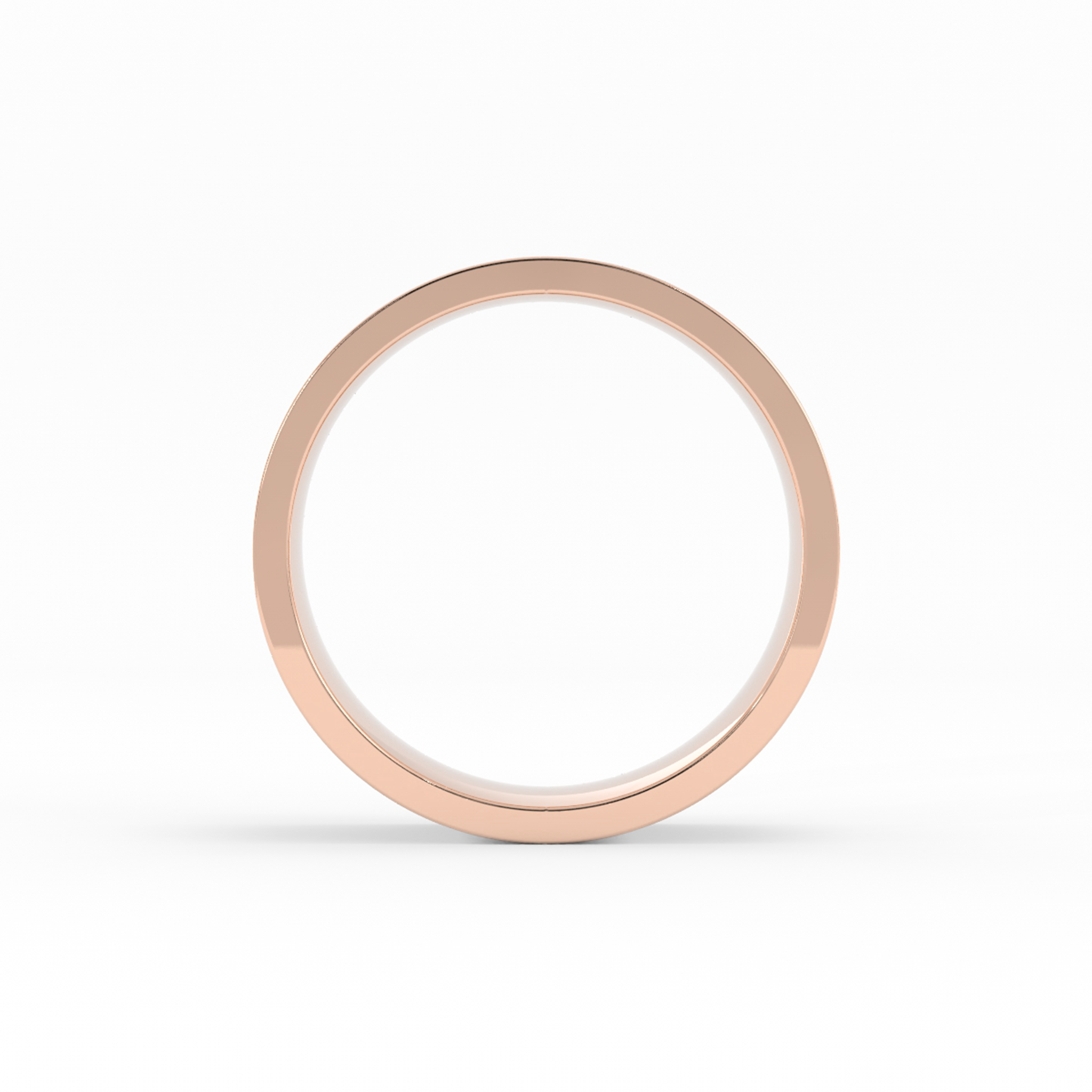 10K Rose Gold High Polish Flat 7mm Wedding Band